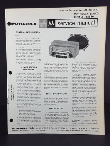 Motorola renault dauphine - motorola,