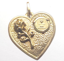 Ciondolo Unoaerre vintage + di ieri - di domani cuore e rosa oro massiccio 18k