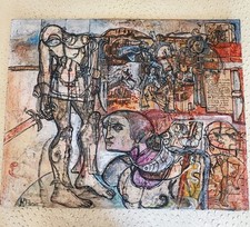 Roberto Floris tecnica mista su pannello 40x50