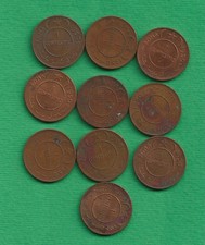 LOTTO DI 10 MONETE A 1 CENTESIMO 1950 DELLA SOMALIA