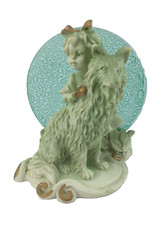 Bambina con Cane in Marmo Resina e Vetro Veneziano Lavorazione Made in Italy