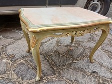 TAVOLINO LACCATO VENEZIANO CORNICI DORATE - BAROCCHETTO PIANO MARMO  1940 EMILIA