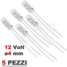 MINI LAMPADINA 12V T3 AUTO MOTO CRUSCOTTO QUADRO STRUMENTI PULSANTI  - 5 PEZZI