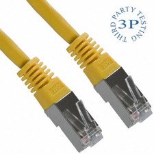 N°2 cavi rete lan ethernet s-ftp cat.6 doppia schermatura RoHS colore gialo mt 1