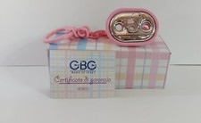 SPILLA OVALE PORTACIUCCIO ROSA PULCINO  GBG LAMINATA ARGENTO NUOVO CON SCATOLA 