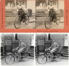 20 Stereoviews interessanti old bicycle bicicletta Vélo 1900 lotto 1