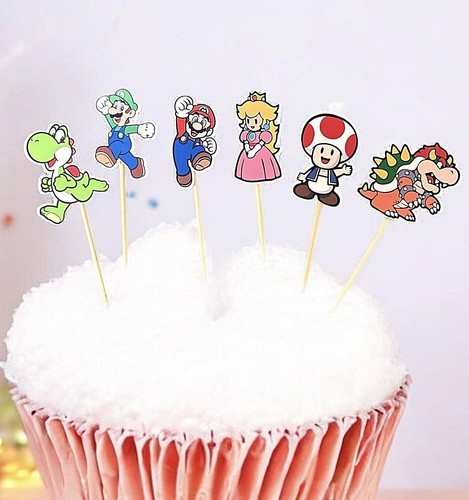 Mario cupcake toppers - mario,