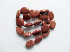 2pz perline  in pietra d'oro goldstone sintetica ovale 18x13mm colore marrone