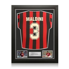 Maglia del AC Milan del 1988 autografata da Paolo Maldini. Incorniciata.