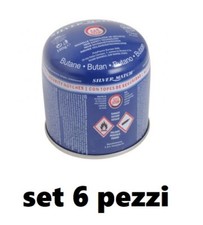 Set 6 Pezzi Cartuccia Bomboletta Ricarica Gas Butano 190ml Campeggio dfh