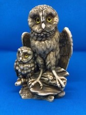 GUFI COPPIA - STATUA - POLVERE DI ALABASTRO - FARO - DA COLLEZIONE- FATTO A MANO