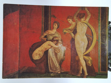 ? cartolina d'epoca pompei scavi villa dei misteri, danza di una baccante