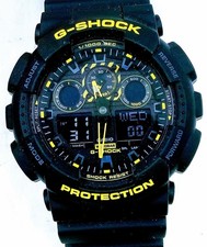 Orologio Casio G-Shock GA-100CY-1AER Uomo Giallo Dettagli Cinturino Resina Nero - 55mm