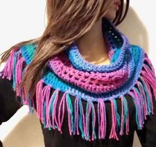 sciarpa cappuccio frangia boho