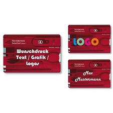 Victorinox Svizzera coltellino tascabile SWISS CARD CLASSIC testo a scelta logo stampa grafica