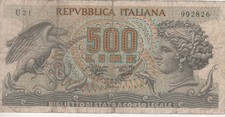 Banconota 500 Lire "Aretusa" emissione 1970 circolata  (come da foto)