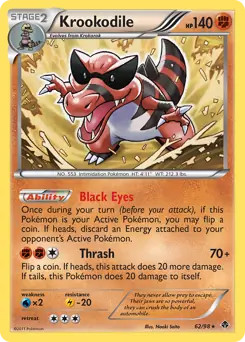 Krookodile pokemon - 62/98,