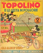 TOPOLINO E LE GESTA DI FOLGORE – GLI ALBI D’ORO N. 10 – 15 OTTOBRE 1937