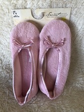 Pantofole stile ballerina in morbido tessuto spugna Secret Treasures taglia grande 9/10 rosa