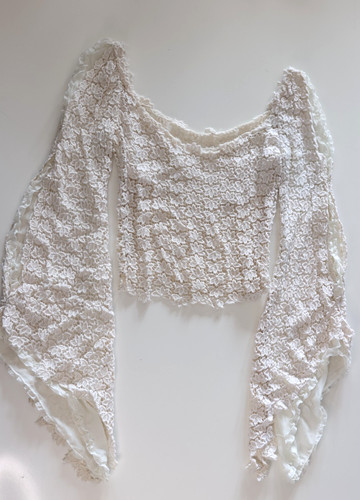 Crop top vintage ossira pizzo - top,