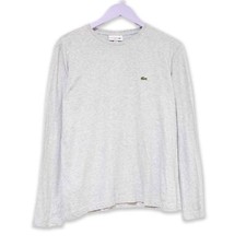 T shirt Lacoste grigia a manica lunga tinta unita - Taglia M 4 uomo