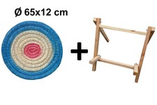 Tiro Con L'Arco Bersaglio di paglia Ø 65 x 12 cm dipinto + stand in legno