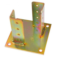 SUPPORTO ACCIAIO TROPICALIZZATO TRAVI LEGNO PIASTRA FISSAGGIO A PAVIMENTO 4MM