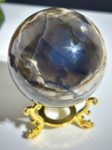 Volcano agate crystal ball - volcano,