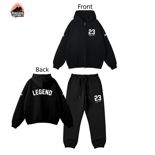 Felpa uomo full - zip, nera