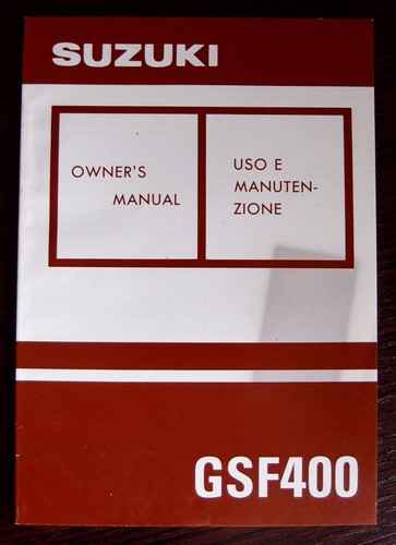 Suzuki gsf400 1992 manuale uso - suzuki,