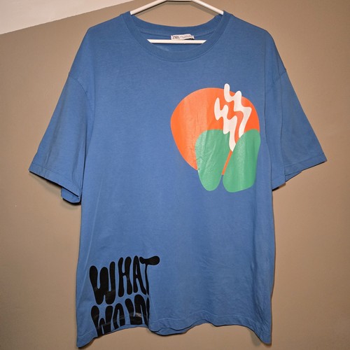 Shirt uomo zara blu - uomo, stampa