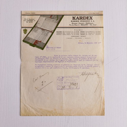 1933 kardex italiano a - kardex,