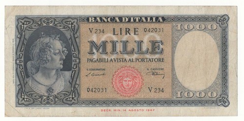 1000 lire italia ornata - 1000, di