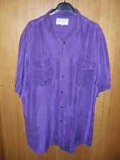 PURE SILK SHIRT VINTAGE 80's Shirt Camicia UOMO Mezze Maniche 100% PURA SETA