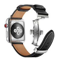 Cinturino in pelle con fibbia a farfalla per Apple Watch 8/7 41/45mm 6 5 4 40/44mm 38/42mm