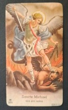 D5 ANTICO   Santino Holy Card EDIZ. AR 2073 SAN MICHELE ARCANGELO 