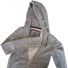 Felpa donna vintage Y2K Abercrombie Fitch con cappuccio taglia M ricamata scollo a V