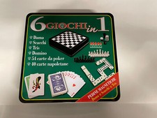 6 GIOCHI DAMA SCACCHI TRIS DOMINO CARTE POKER E NAPOLETANE. IDEA REGALO NATALE