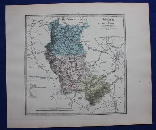 Mappa antica originale loire - originale,