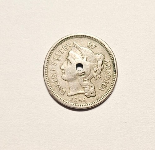 1865 nichel pezzo - 1865, tre