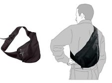 VEGA HOLSTER 2U80 MARSUPIO MONOSPALLA PORTA PISTOLE CON FONDINA INTERNA NERO BLU