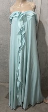 Blumarine Runway abito lungo maxi blu impreziosito con volant US 2 4 / IT 40