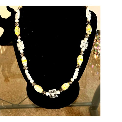Collana vetro floreale - collana, in