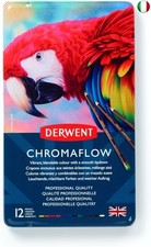 Derwent Chromaflow Set di 12 Matite con Corpo Rotondo da 3,5 mm, Nucleo Cremoso