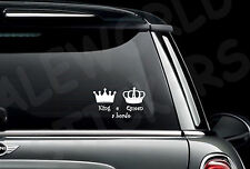 Adesivi Vinile KING e QUEEN a BORDO (in 7 colori) STICKERS AUTO 2 corone scritta