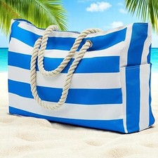 Borsa Mare Tote Righe Blu