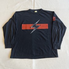 T-shirt manica lunga vintage anni 90 Throbbing Gristle The Grey Area logo flash XL