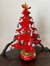 Carillon musicale Albero natale in legno scrivania con decorazione natalizia 