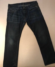 REPLAY jeans denim scuro vita bassa gamba diritta chiusura con bottoni XXL W40