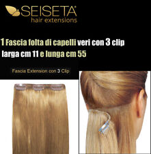 EURO SOCAP HAIR EXTENSION 1 FASCIA DI CAPELLI NATURALI FOLTA CON 3 CLIP REMY